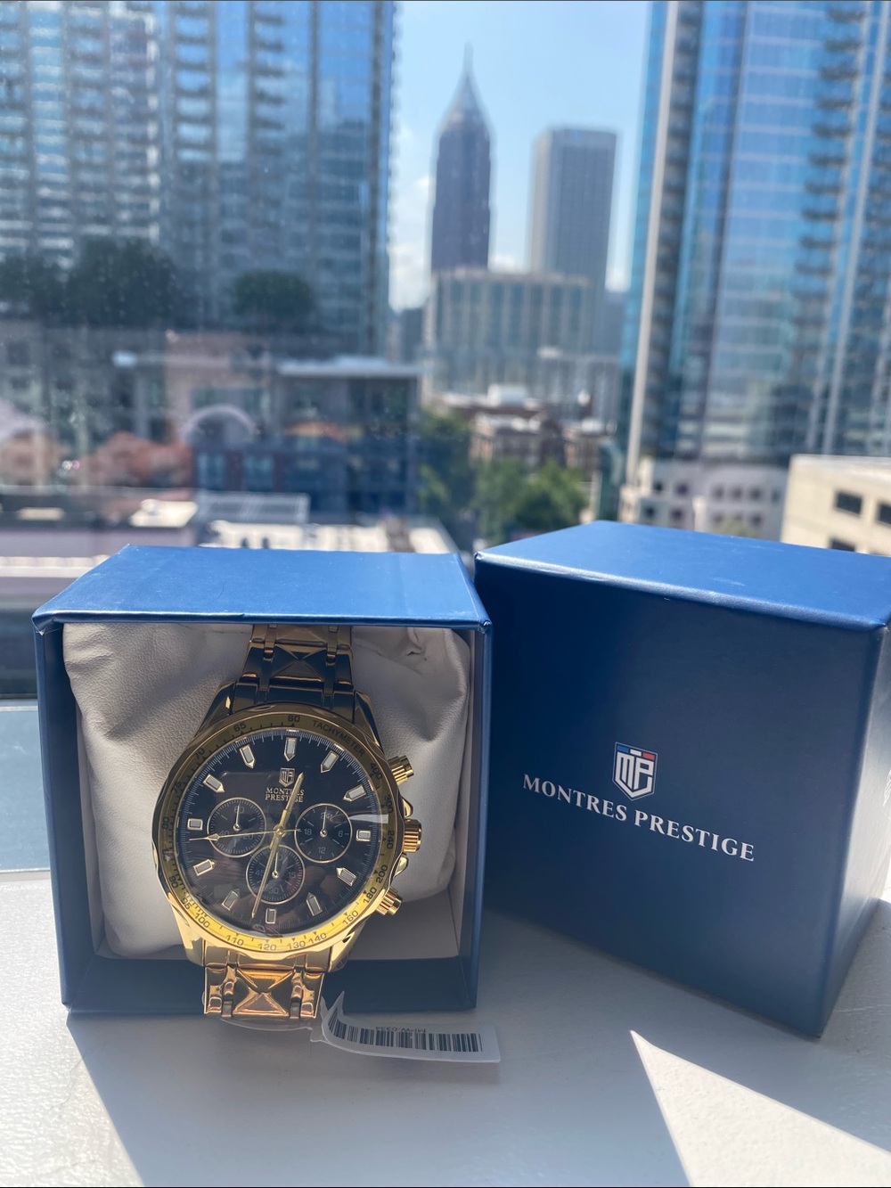 Montres Prestige Triovaris MPW-0334 Gold tone black dial w/ tachymeter